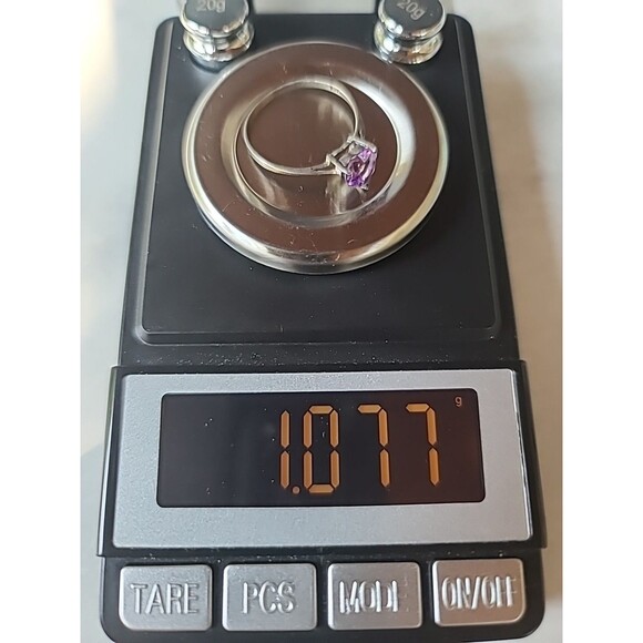 925 Sterling Silver Prong Set Amethyst Heart Shaped Solitaire Ring, SIZE US 8.25 - Picture 10 of 10